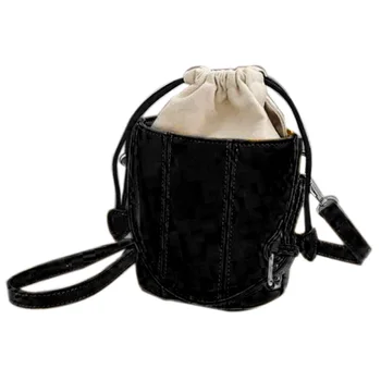 

Korean Version of the Wild Drawstring Bucket Bag Chic Shoulder Bag Fashion Temperament Fairy Bag