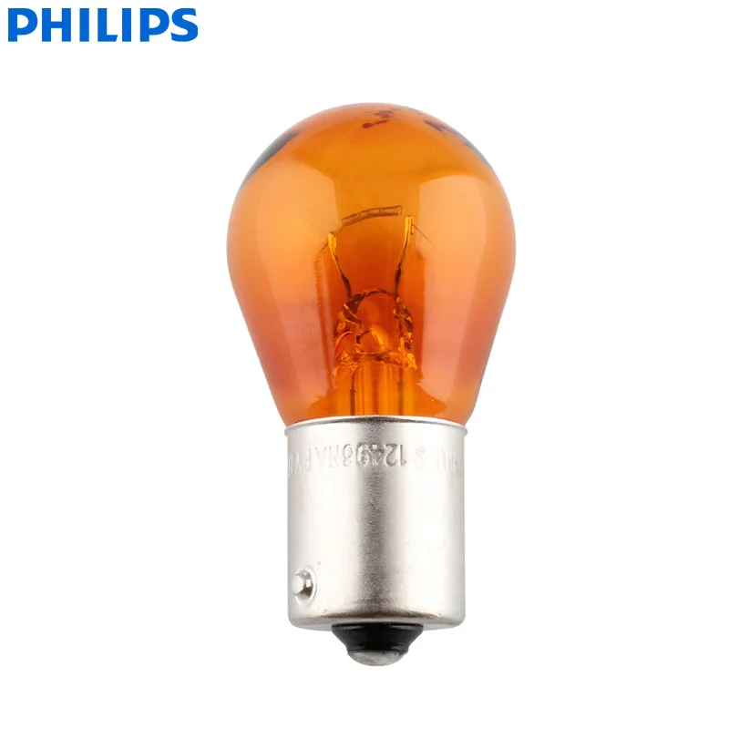 Philips Vision PY21W S25 BAU15s 12496CP янтарный цвет стандартные оригинальные фары указателя поворота парковочный свет Стоп свет 10 шт