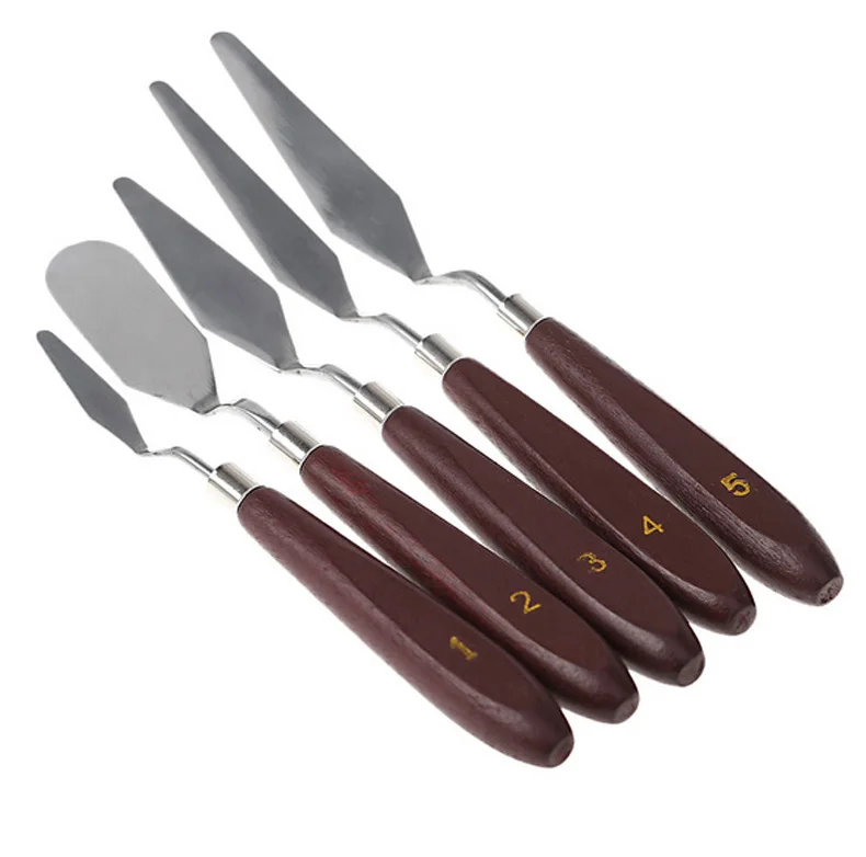  5piece/set Steel Mixed Palette Scraper Set Spatula Knives for Artist Oil Painting Painting Teaching