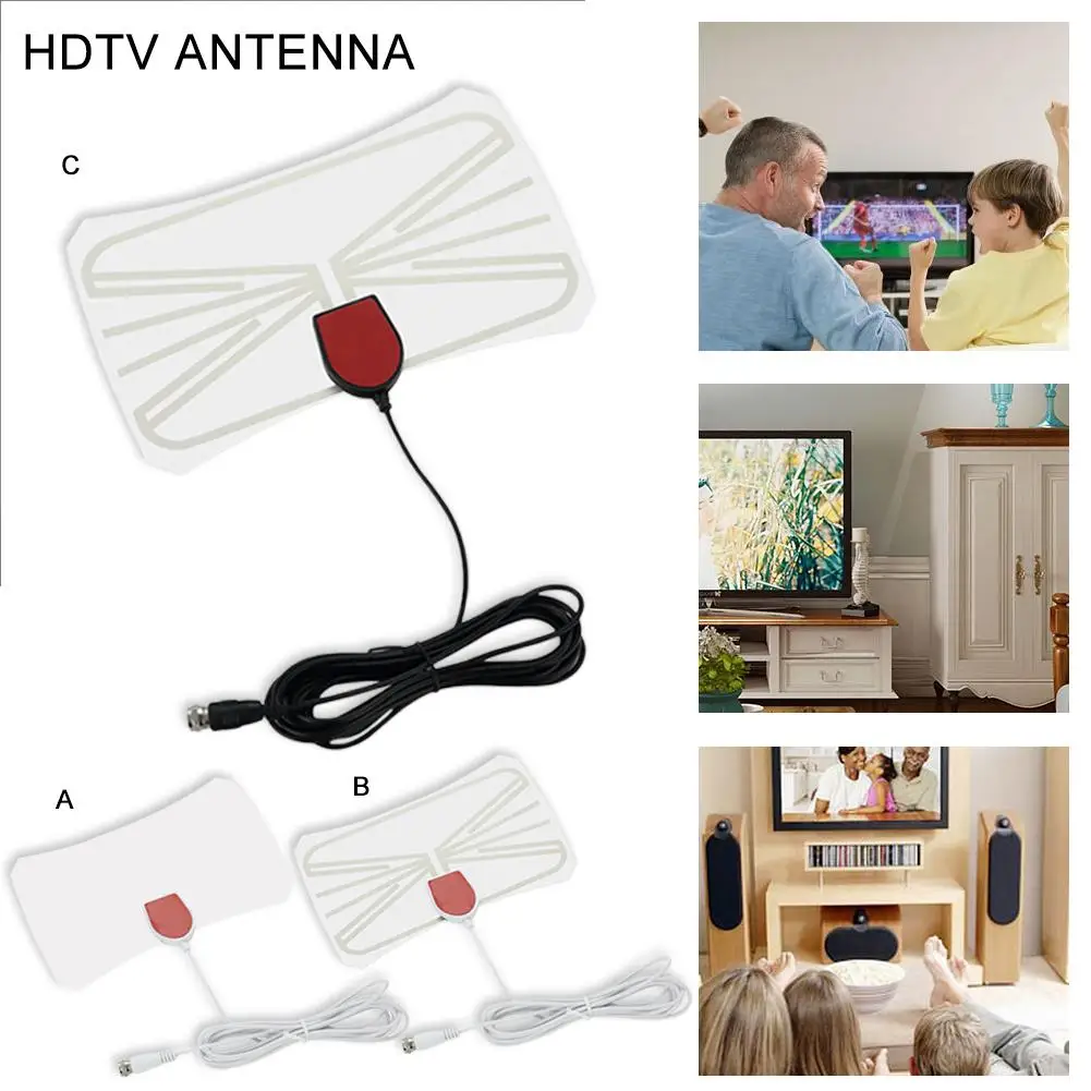 Комнатная цифровая HDTV антенна ЕС/США 1080P усиленный Диапазон 80 миль 4K HD VHF UHF Freeview