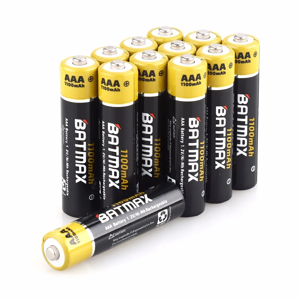 12x AAA батарея Ni-MH 1,2 V 1100MAH AAA аккумуляторная батарея батареи 3A Bateria akku+ 3x держатель батареи