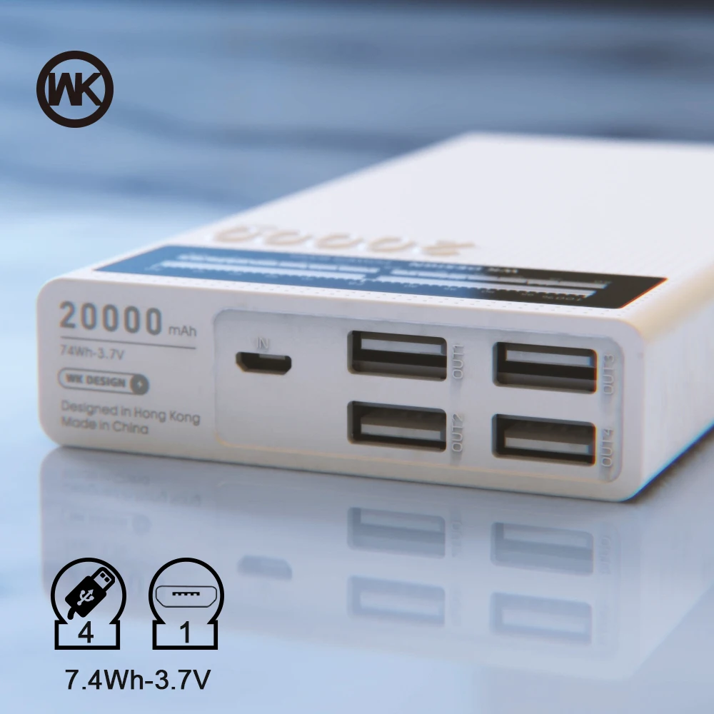 WK Portable Charger Power Bank 20000mAh Powerbank 10000mAh Battery Bank 18650 for Power Bank Xiaomi iPhone X XS Bateria Portatil WK Portable Charger Power Bank 20000mAh Powerbank 10000mAh Battery Bank 18650 for Power Bank Xiaomi iPhone X XS Bateria Portatil