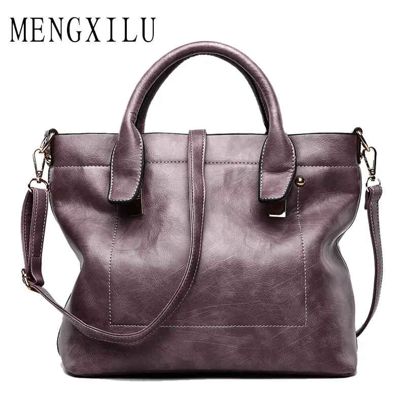 

MENGXILU Leather Women Bag Ladies Shoulder Bags Handbags Women Famous Brand Sac A Main Femme De Marque Luxe Cuir 2018 Casual