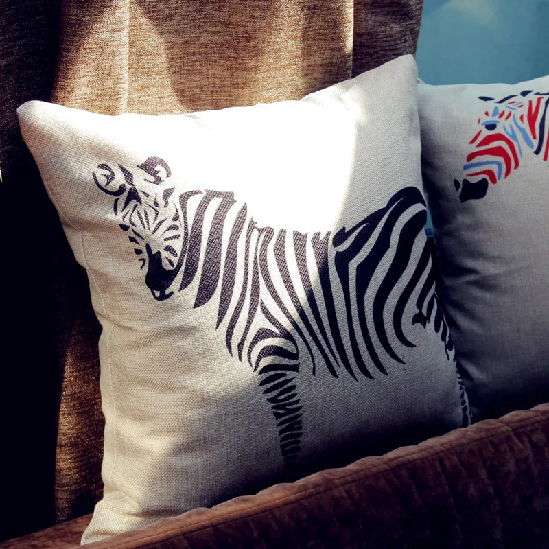 Valentine Pillow Covers Cartoon Horse Printed Cushin Cover Cotton Love Pillow Decorative Pillowcase For Sofa Cojin Personalizado