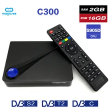 Magicsee C300 Amlogic S905D Quad-core 2GB 16GB tvbox DVB-T2 DVB-S2 Cable Set Top Box Android 7.1 4K Smart TV Box with Keyboard