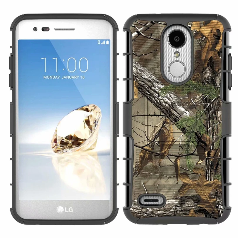 Для LG aristo 2/LV3 2018 чехол Гибридный Heavy Duty 3 в 1 военный Камуфляжный жесткий