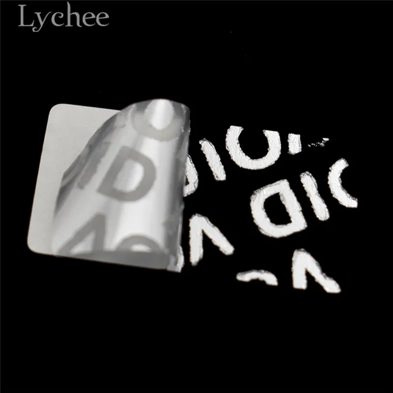 Lychee 100pcs 2cmx1cm Void Blank Security Label Stickers English Letter PVC Decals DIY Sign Stickers Decoration