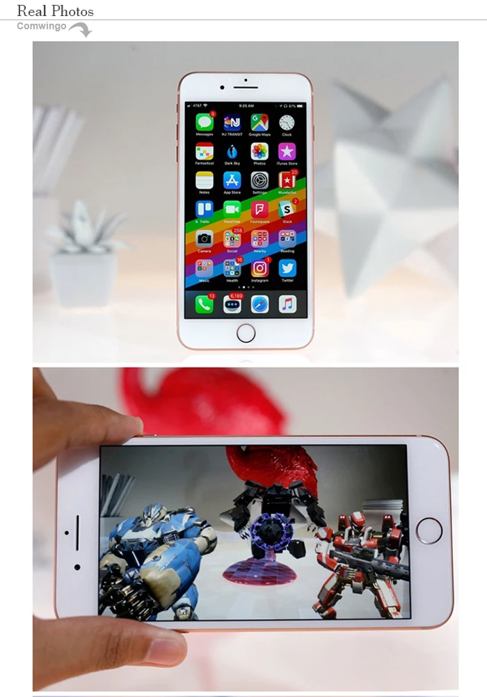 Мобильный телефон Apple iphone 8 Plus, 3 Гб ОЗУ, 64-256 Гб ПЗУ, шестиядерный процессор, разблокированный iOS, 5,5 дюймов, 12 МП, отпечаток пальца, 2691 мАч, LTE