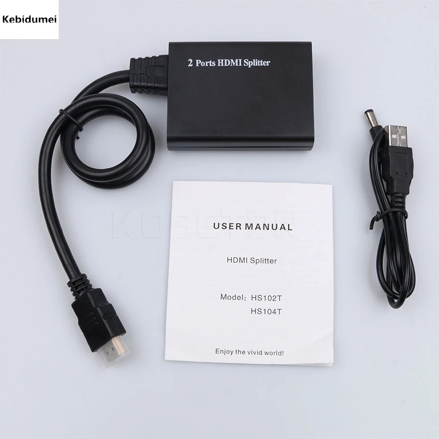 

kebidumei 2016 Newest Hot Sale 3D Mini 2 Port HDMI Splitter Switcher 1x2 1 in 2 out 1080P HDMI Splitter For HDTV PS3 XBOX