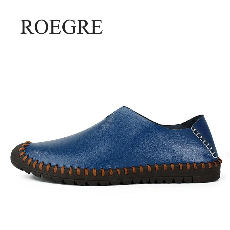 

ROEGRE Brand Men's Shoes Men Casual Shoes New Handmade Leather Moccasins Men Breathable Male Loafers Men Oxford Flats Shoes