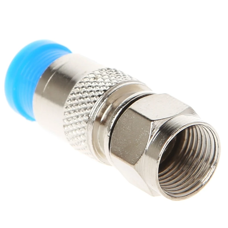 

10Pcs RG6 RG59 F Compression Connectors Coaxial Coax Cable Fitting Tools O-Ring #0604