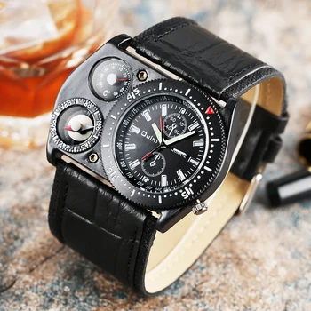 

OULM Military Watches Men Quartz Leather Wristwatches Irregular Dial Cool Army Big Size Fashion Male Clock Relogio Masculino