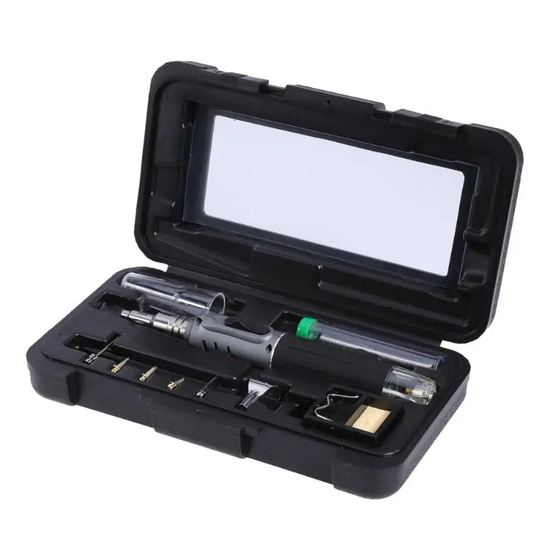 

10 in 1 HS-1115K Self-ignition Wireless Gas Soldering Iron Cordless Welding Torch Kit Tool Ignition Butane Gas Burner for Solder
