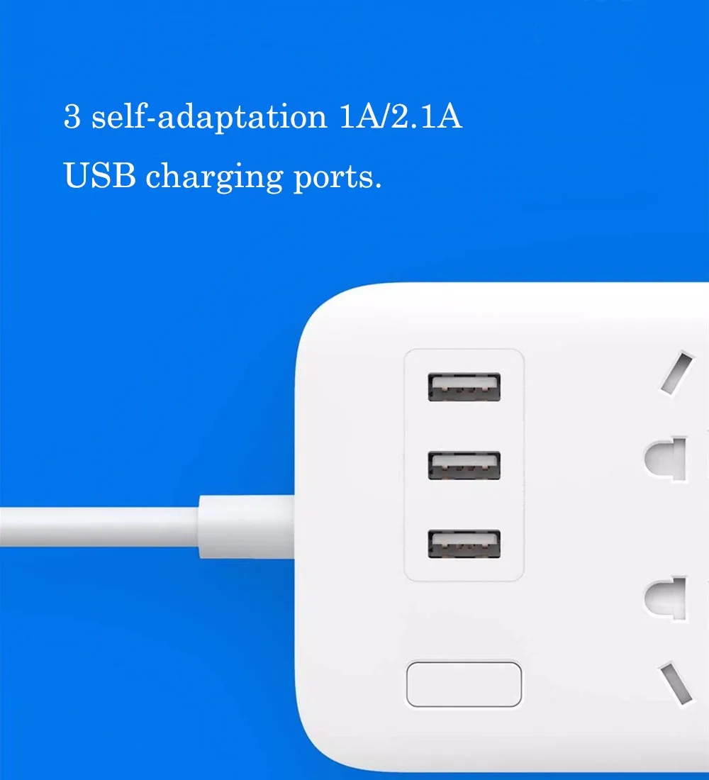 Oringinal Xiaomi MiJia power Strip 2A Быстрая зарядка 3 USB удлинитель 6 Стандартный гнездовой адаптер многофункциональные розетки