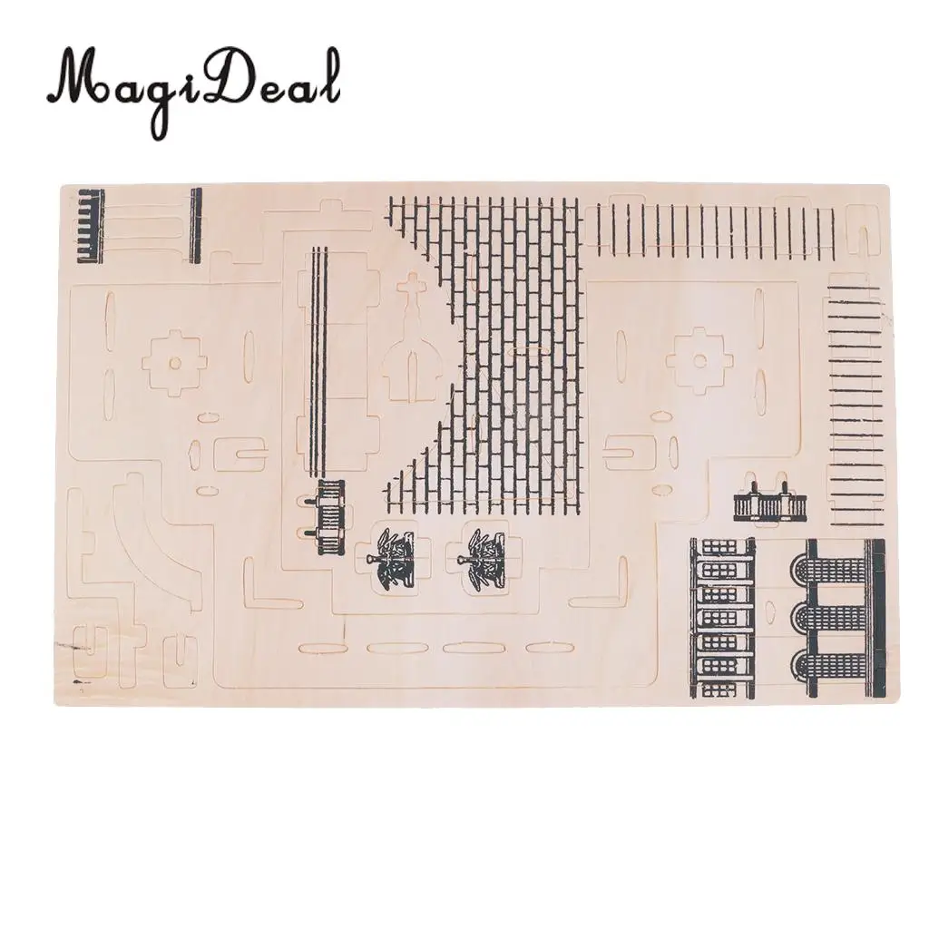 Wooden 3D Puzzle DIY Assembly Church Building Model Architecture Children Adult Puzzle Jigsaw Kids Toy Gift
