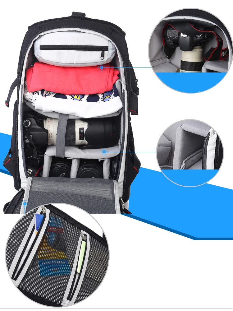 Мужской рюкзак для фотоаппарата, профессиональная сумка для камеры, водонепроницаемый чемодан на колесах, тележка для ручной клади