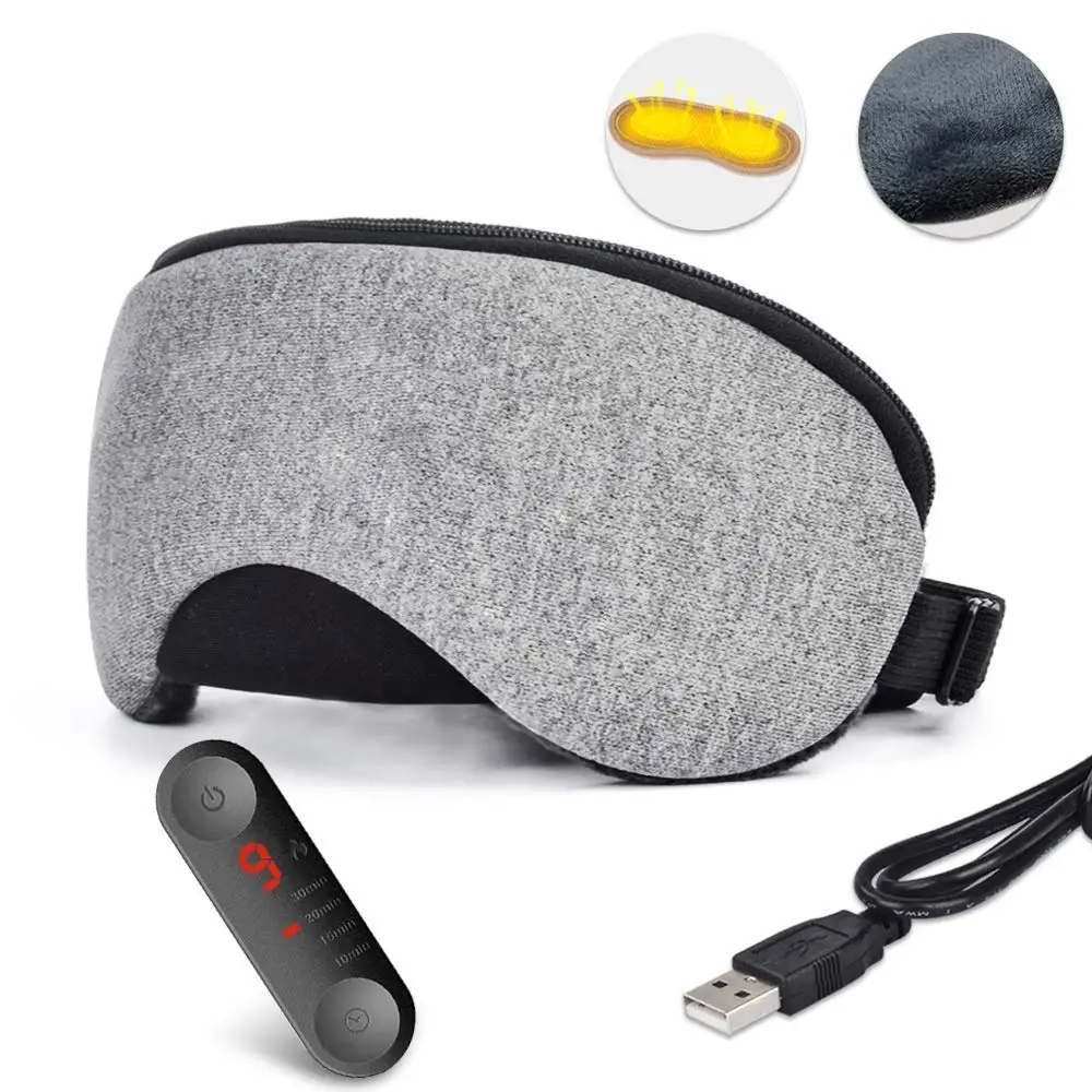 Portable 3D Sleep Eye Mask Cover Aid Sleep Blindfold USB Heated Cotton Surface Eye Mask For