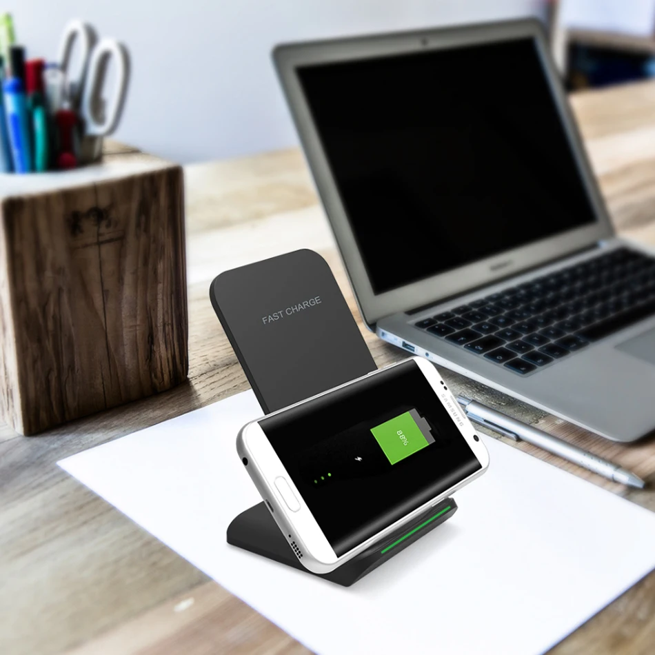 !ACCEZZ LED 7.5W Fast Qi Wireless Charging For iPhone X 8 Plus XS MAX XR Xiaomi MIX 2S 10W Vertical Charger For Huawei Mate RS (10)