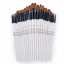Память 12 шт нейлоновые волосы деревянная ручка акварельные кисти набор для акриловых кисти для живописи маслом Рисование товары для рукоделия