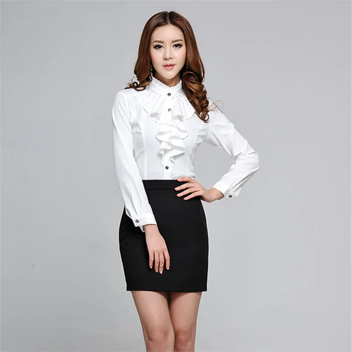 blouse with black skirt
