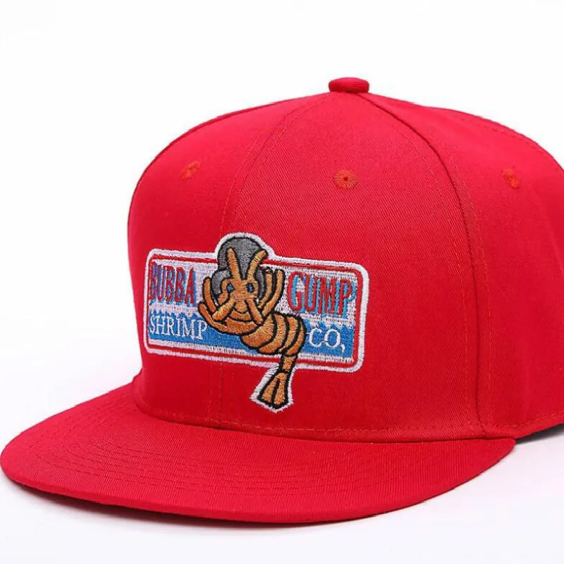 Который в душ черный красный BUBBA GUMP Snapback Хип-Хоп Кепка с вышивкой с плоскими полями Бейсболка для женщин мужчин спортивные женские мужские кости - Цвет: Красный