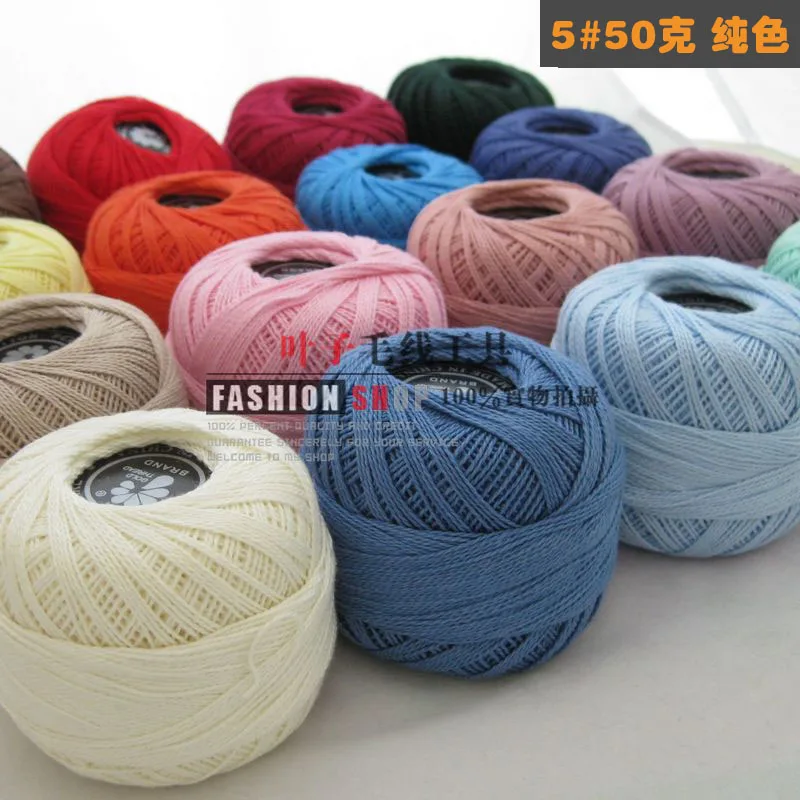 High Quality New 5 Lace Cotton Yarns Hand Knitting Yarn for Crocheting ,6Balls 300G/lot