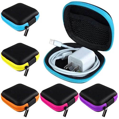 

Mini Pocket Hard Case Zipper Storage Bag For Headphone Earphone Earbuds SD Card