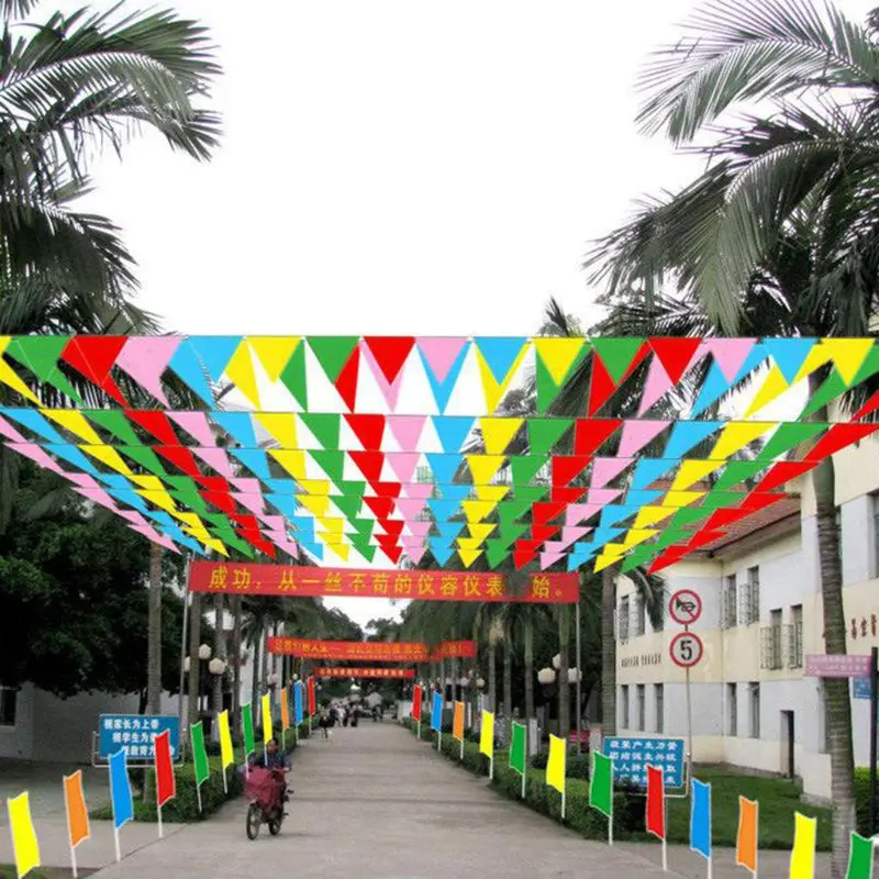 

Colorful 80m Flag Pennant Bunting String Banner Garland Festival Party Holiday Decor Event Party Banners Streamers 2018