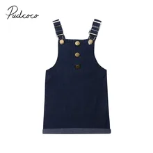Коллекция года, летняя одежда для малышей милые детские подтяжки для девочки, джинсовое платье, комбинезон, одежда детское праздничное платье мини-платье, От 6 месяцев до 4 лет