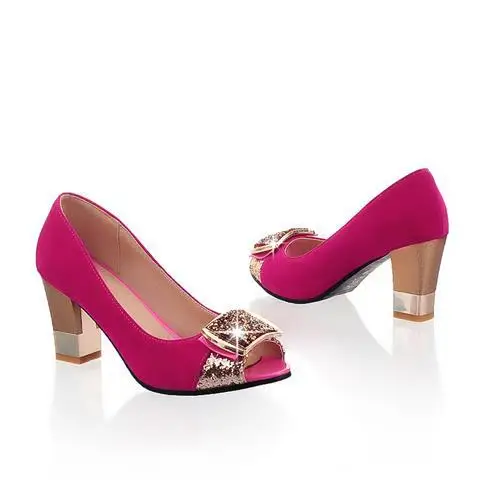 Asumer/Большие размеры 32-43 и выше женские туфли-лодочки Босоножки с открытым носком; удобная обувь черного цвета; Новое поступление; высококачественные стразы; обувь на толстом каблуке с круглым носком; Летняя обувь - Цвет: Красный