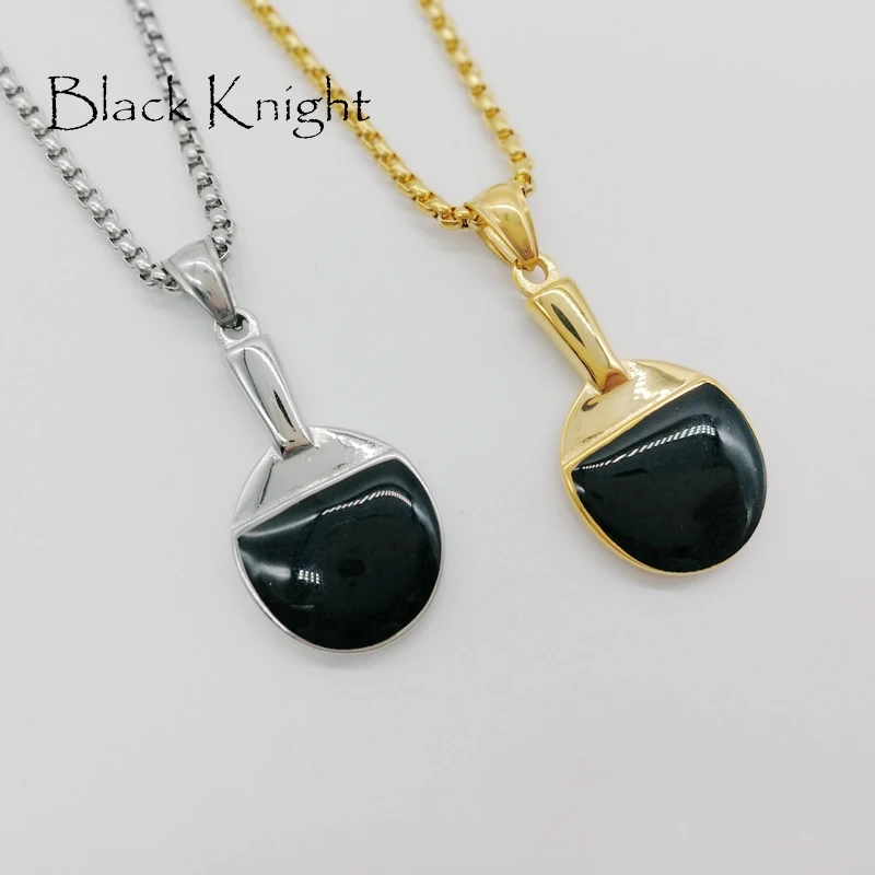 

Black Knight mens sports gym table tennis bat pendant necklace fashion stainless steel table tennis necklace fashion BLKN0660