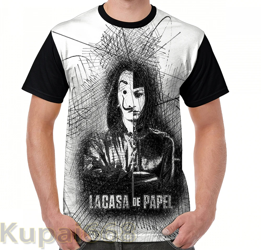 

funny Graphic print t shirt men Tops tees The paper house women T-Shirt Short Sleeve Casual tshirts
