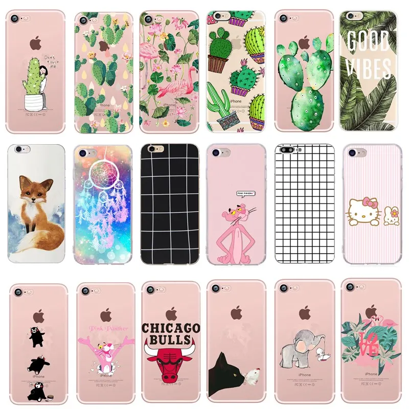 

Lovely Cartoon Phone Shell for fundas iphone 7 Case Clear TPU Girly Protect Coque Bags for iphone 6S SE 5 5S 8 Plus X XS Cover