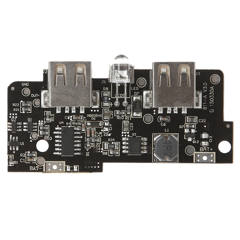 

5V 2A Power Bank Charger Module Step Up Boost Dual USB LED PCB Circuit Board DIY2019 New