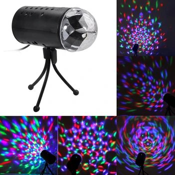 

US/EU Plug 5W LED Stage Lighting Auto Rotating Crystal Laser disco lighting lamp DJ Bar Bulb Party Dancing Lamp Lighting Show