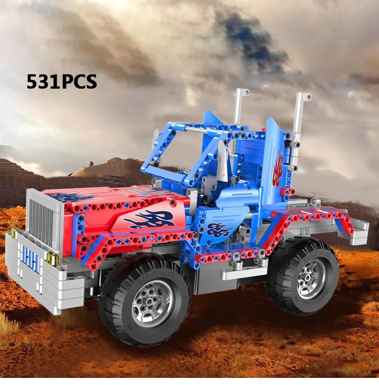 

Technics 2in1 Transformation Peterbilt Wagon head radio remote control building block Off-road vehicle model bricks rc toys