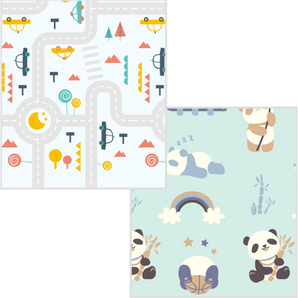 XPE Baby Large Play Mats Baby Toys Crawling Mat Floor Blanket for Baby Puzzle Children Mat Thicken Baby Crawling Pad Toddle - Цвет: Track  panda