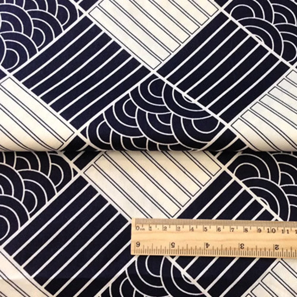 Тёмно синяя хлопковая твиловая ткань в японском стиле для рукоделия|decor cloth|cotton