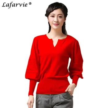 

Lafarvie New Fashion Quality Cashmere Blended Sweater Women Pullover Full Sleeve O-Neck Autumn Winter Female Soft Pull Jumper