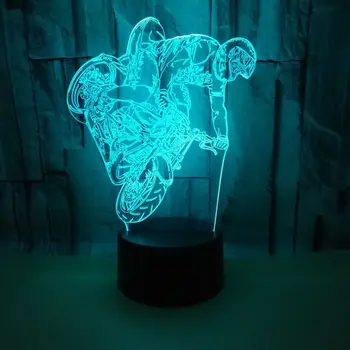 

New Motorcycle 3d Small Lamp Colorful Touch Remote Control Table Usb 3d Night Light Valentine's Day gift Light Fixtures