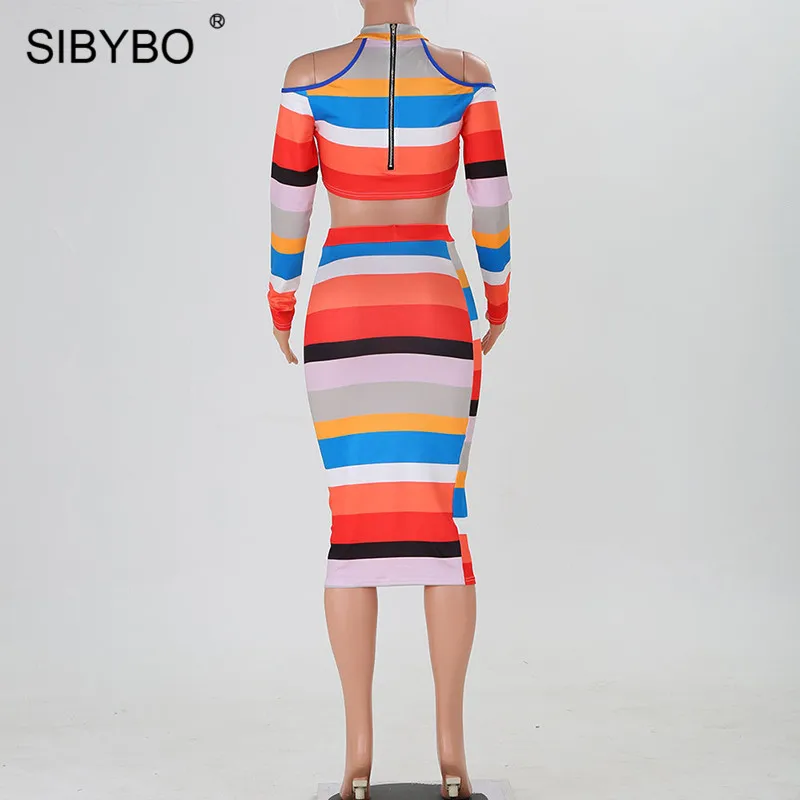 Женское платье с длинным рукавом Sibybo весеннее Повседневное в полоску o образным