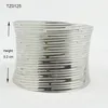 Engraving Wave Pattern Silver Color Wide Bracelet Cuff Bangle Stainless Steel Women Grils Fashion Jewelry 1PCS 2