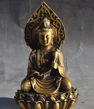 

chinese buddhism Joss bronze Guanyin bodhisattva kwan-yin goddess lotus statue