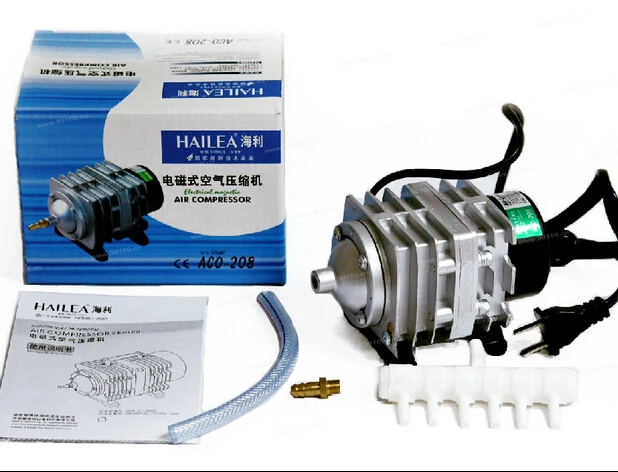 Free shipping 45L min 25W Hailea ACO 208 Electromagnetic Air Compressor aquarium air pump aquarium oxygen