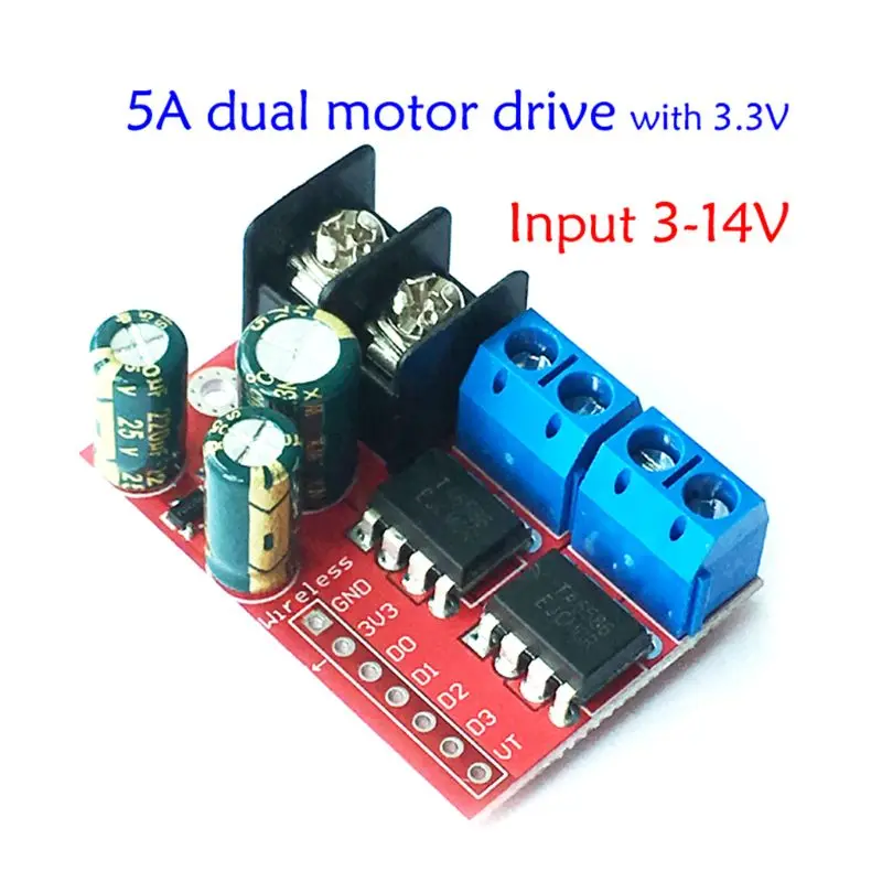 

5A 2-way DC Motor Drive Module PWM Speed Regulation Dual H Bridge Super L298N