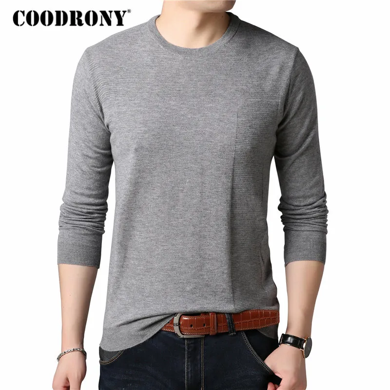 COODRONY Sweater Men Casual O Neck Pullover Men Clothes
