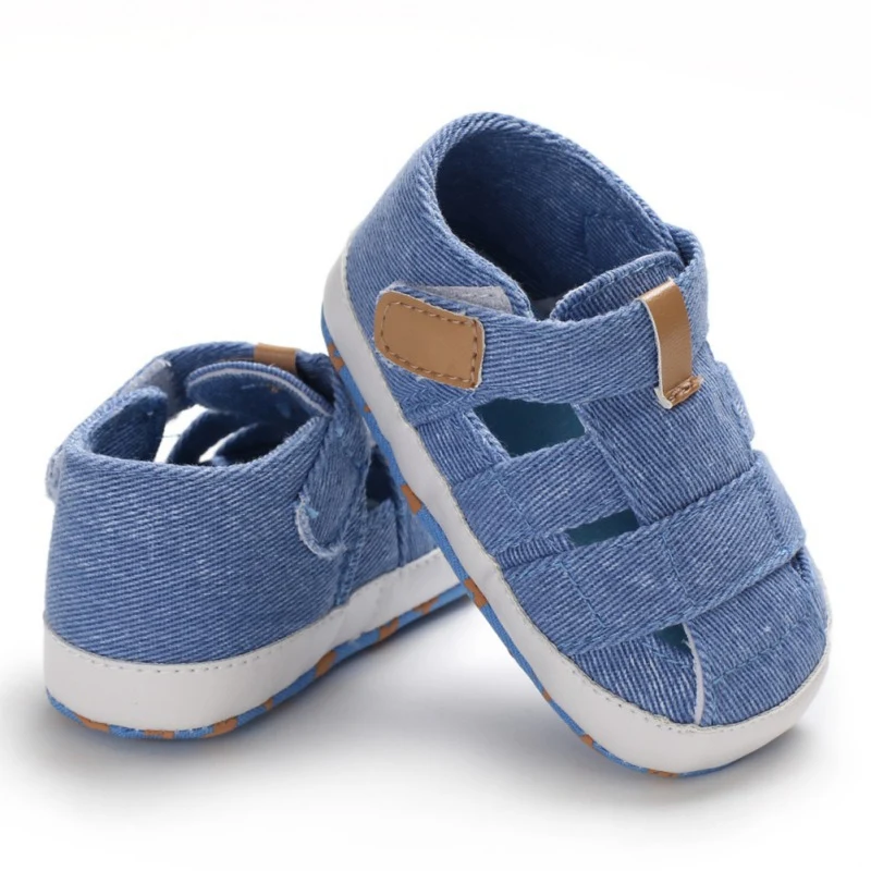 Newborn Baby Boys Sandals Soft Sole Crib Shoes Toddler Infant Summer Casual Sandals Suitable Baby Shoes For 0-18 Months - Цвет: Синий