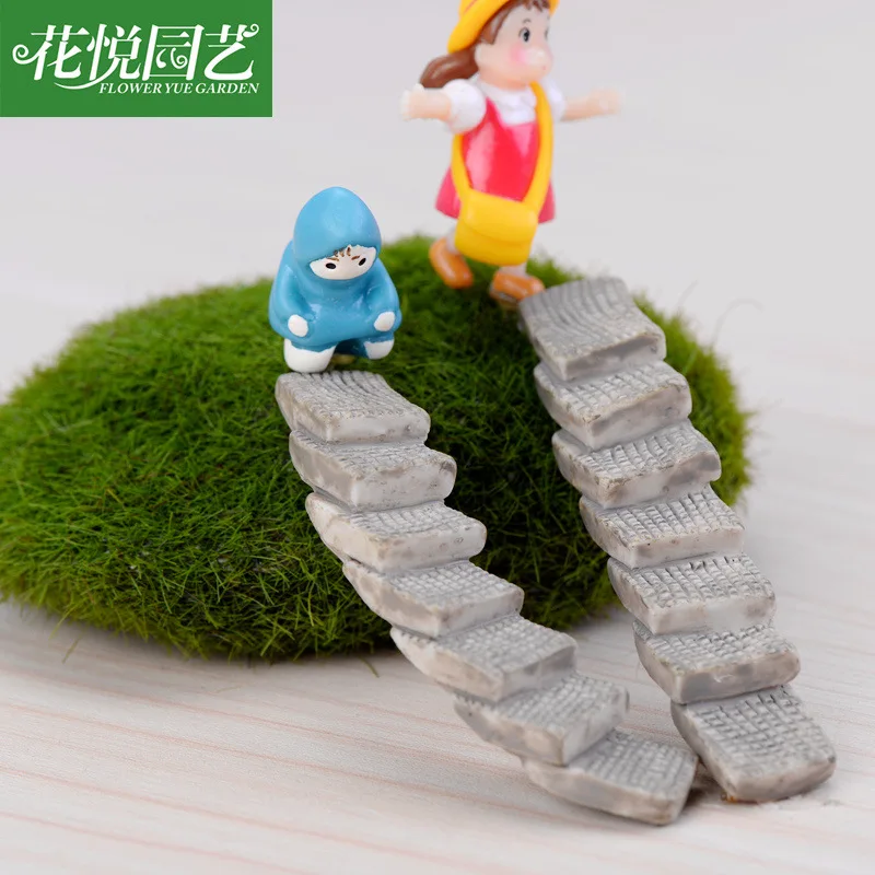 

2 Pcs Micro Landscape Simulation Step Staircase Curved Path Aisle DIY Creative Zakka Resin Furnishing Articles Furnishing