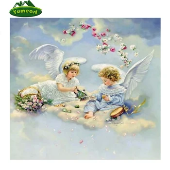 

YUMEART diy diamond embroidery angel baby diamond painting cross stitch full round diamond sets portrait decorative