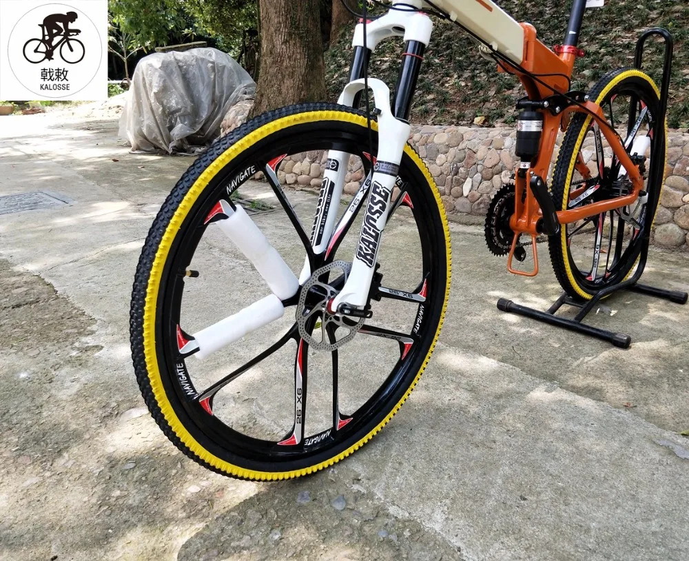 Top Kalosse  air front fork   bicycel folding  24/27/30 speed  26inch  bicycle mountain bike  Full suspension adults   bike 2